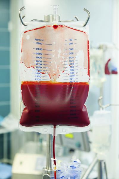 IV bag of blood products
